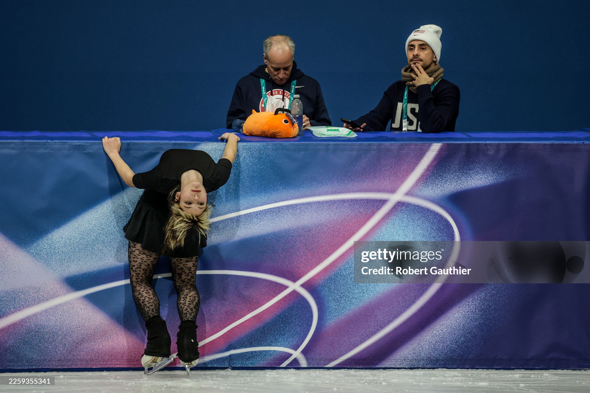 Massimo Scali coaching at the rink